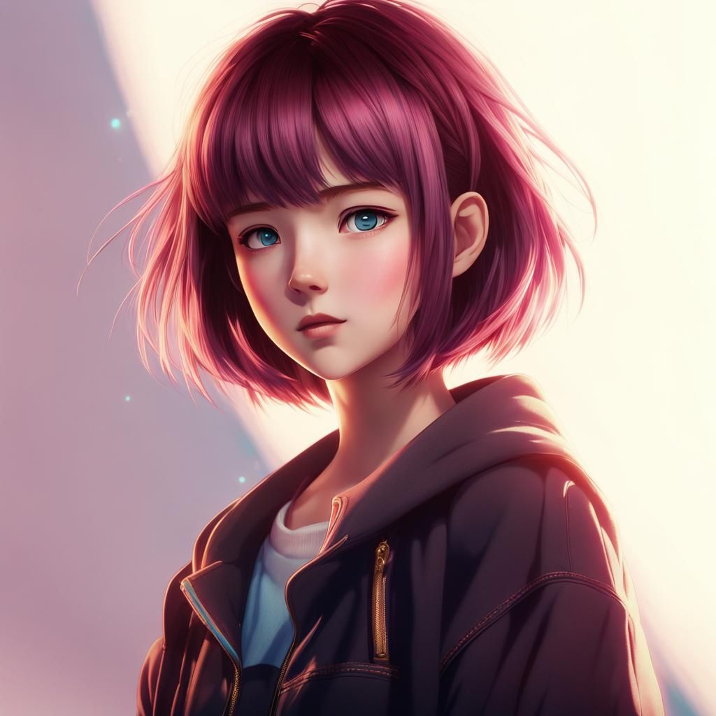 Moe-Inspired Anime Girl Portrait in 3D