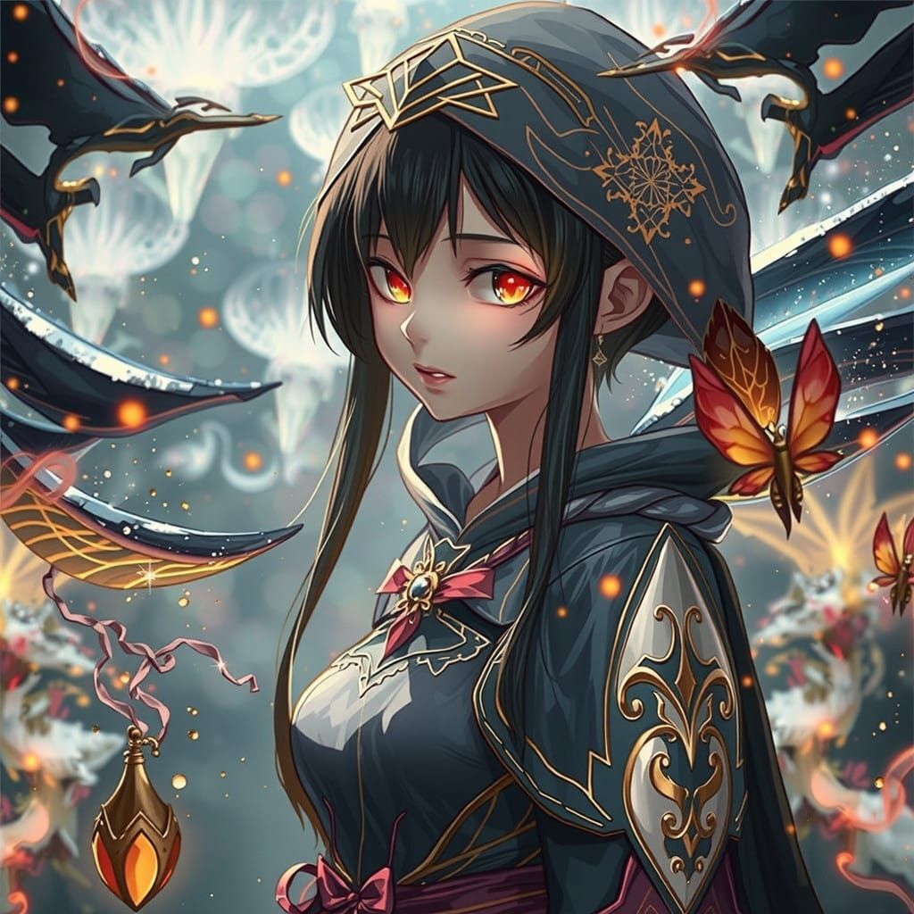 Ethereal Firefly Goddess in Dreamlike Vortex