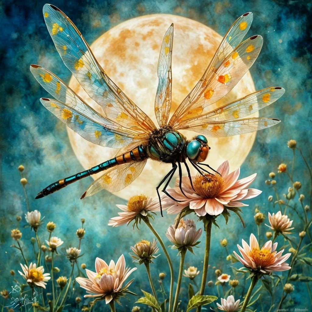 Whimsical Dragonfly in Dreamy Pastel Watercolor