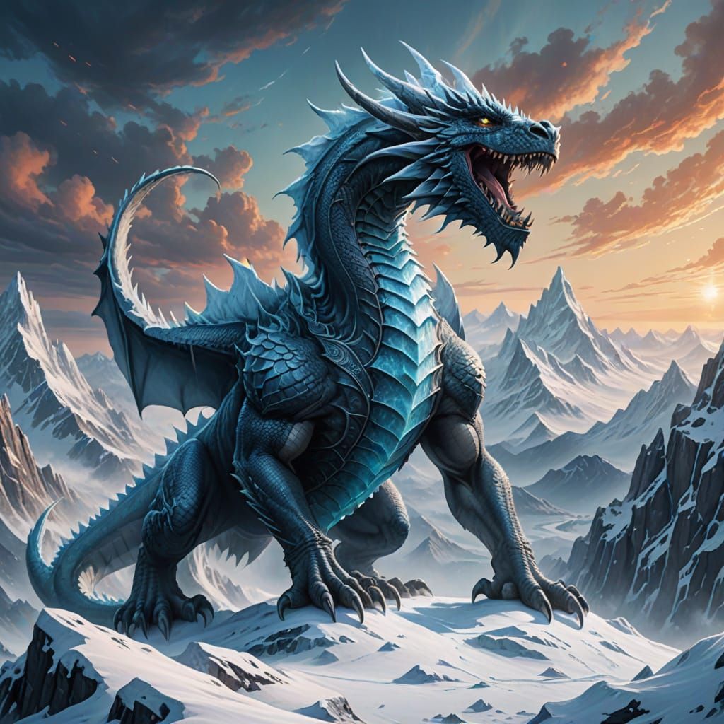 Epic Ice Dragon Reigns Supreme in Frozen Realm