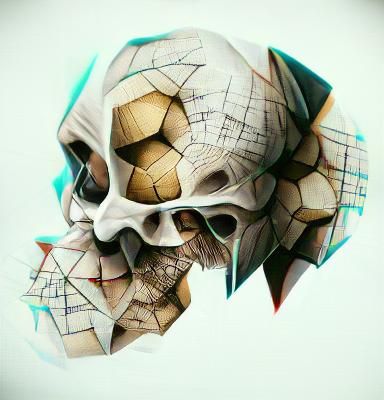 Abstract Geometric Skull Digital Art