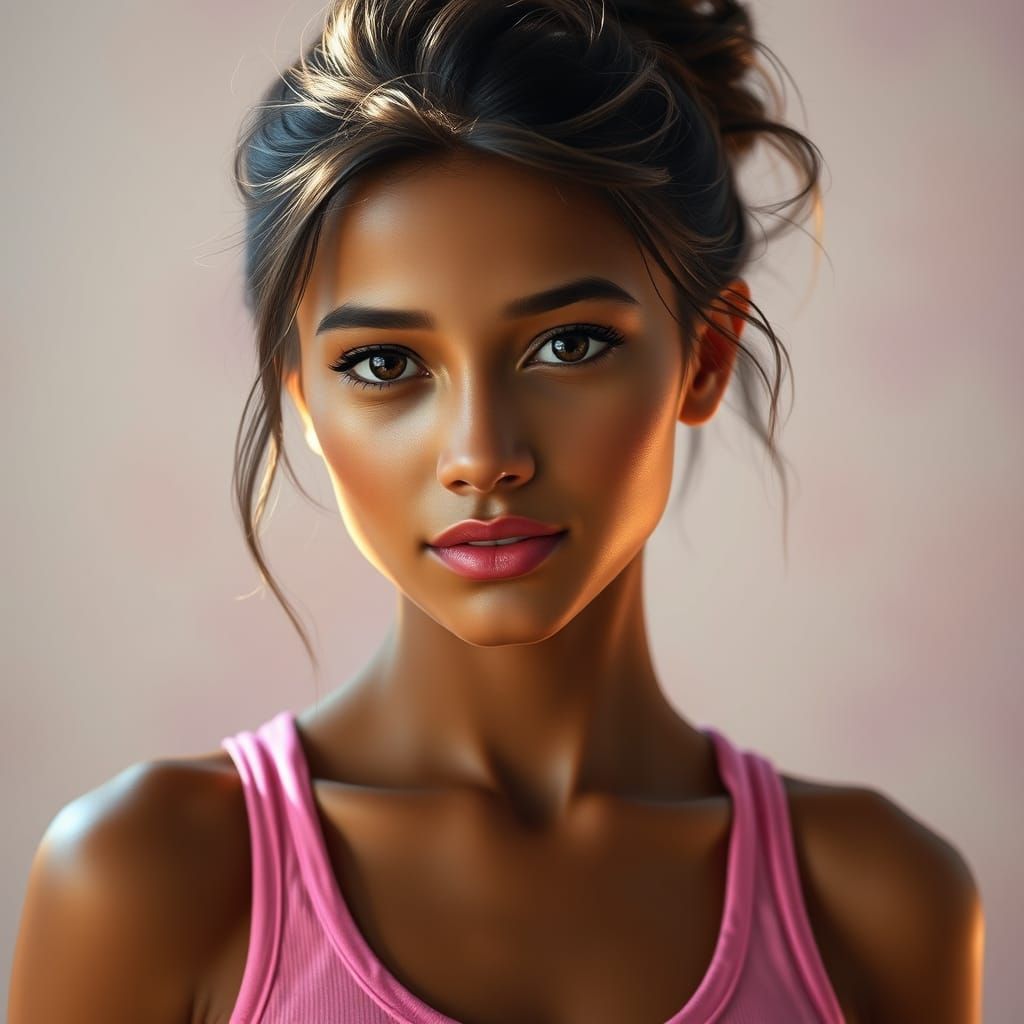 Elegant Portrait in Soft Pastel Hues