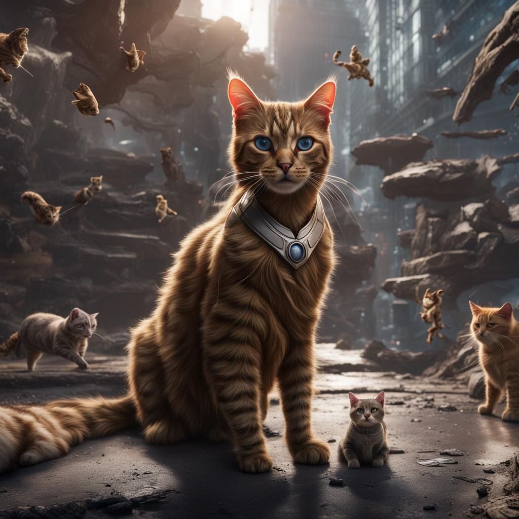 Avengers as Cats: Detailed Matte Painting