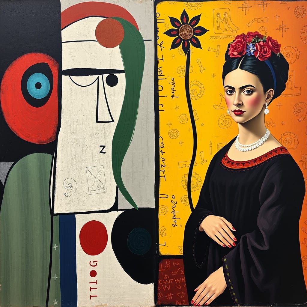 Abstract Masterpiece in Vibrant Colors and Geometric Forms