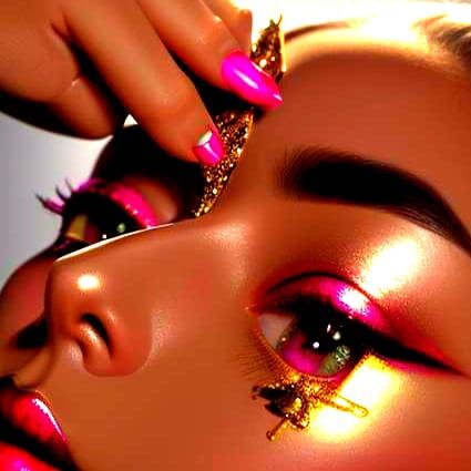 Glamorous Makeup Application in Luxurious Bathroom