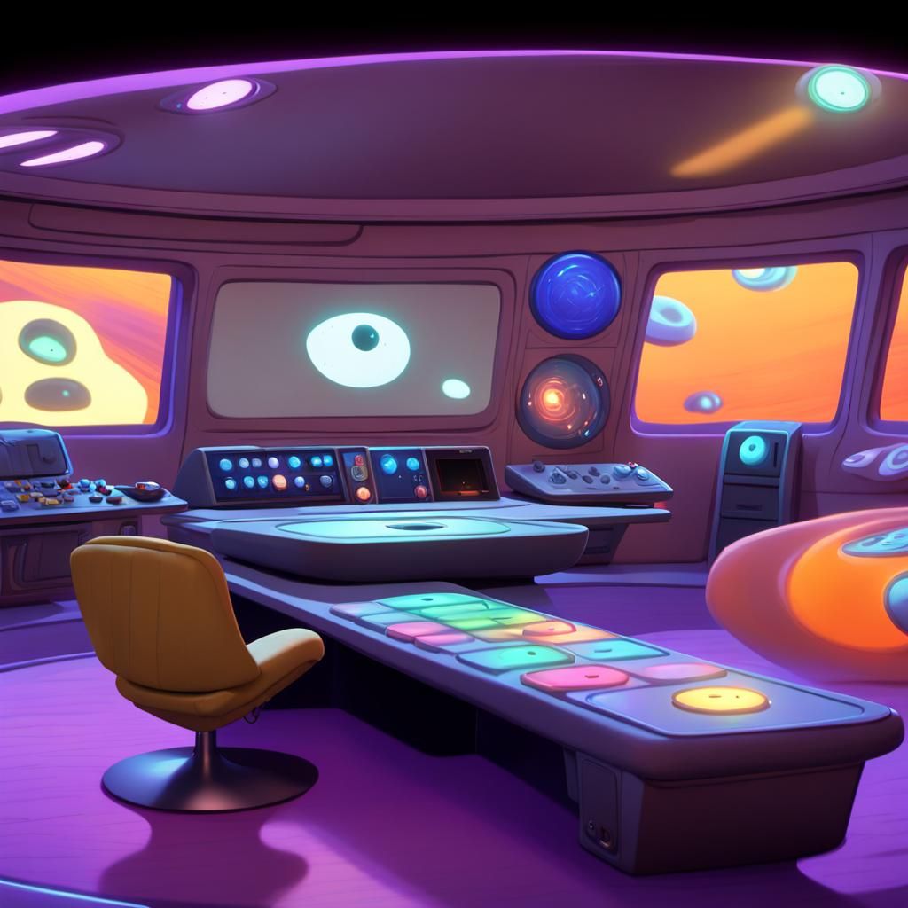 Chrome-Skinned Man at Console in 3D Digital Art