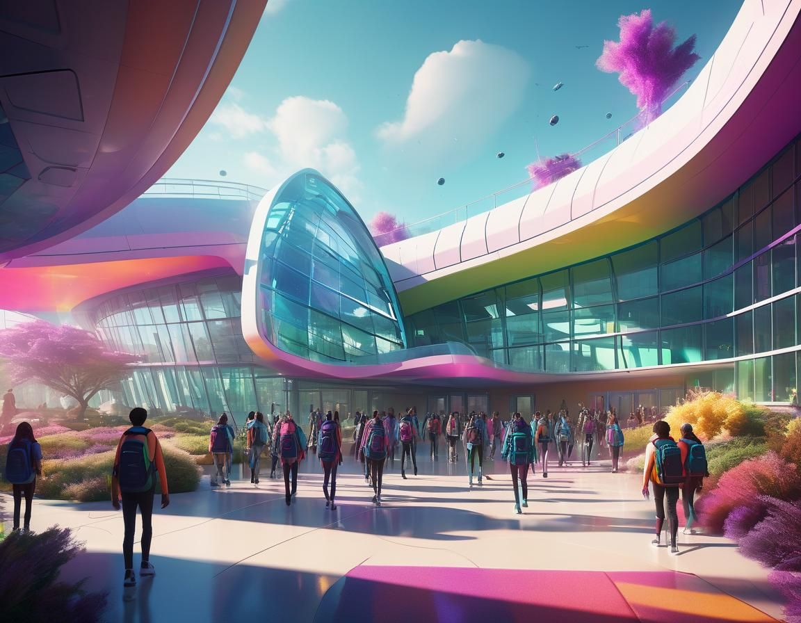 Futuristic Middle School on Alien Planet: Concept Art