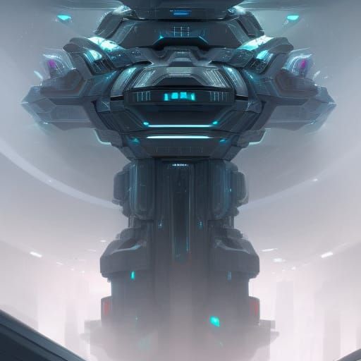Futuristic Borg Cube Ship Concept Art
