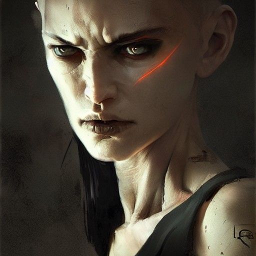 Sinister Cyborg Warrior with Black Tongue