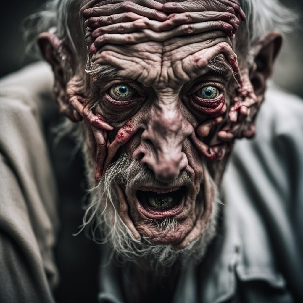 Eerie Three-Eyed Man Feasting on Zombie Baby