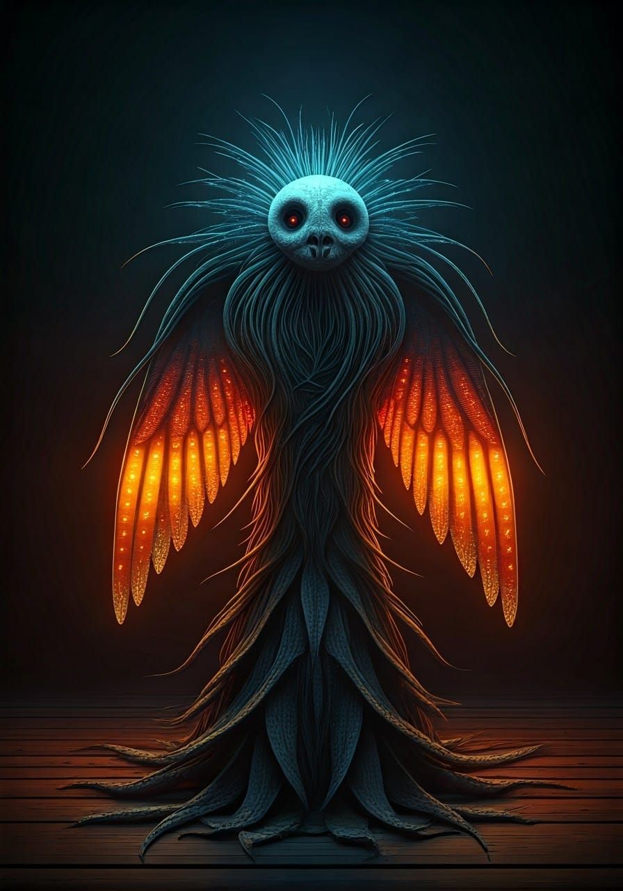 Eldritch Flora and Fauna Dance with Glowing Wings