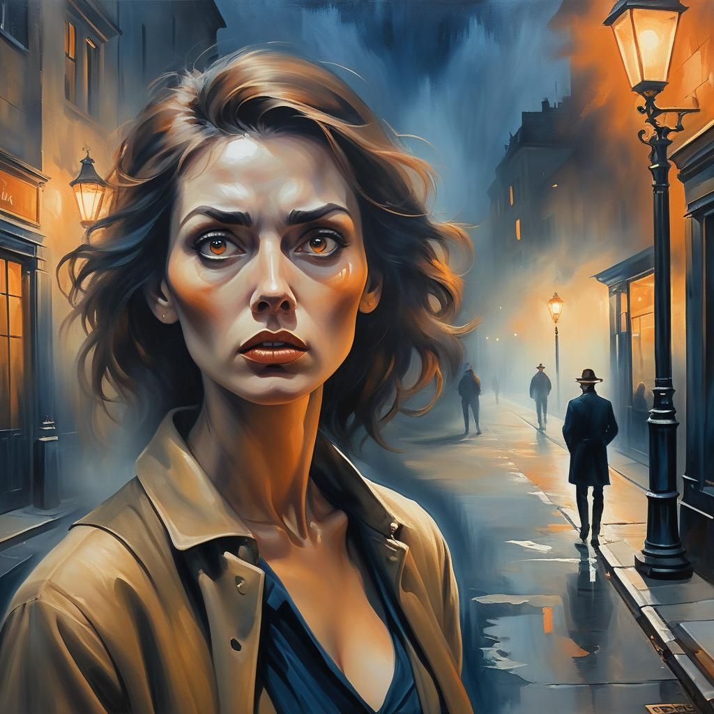 Surreal Nostalgia: Fauvist Street Scene in Oil