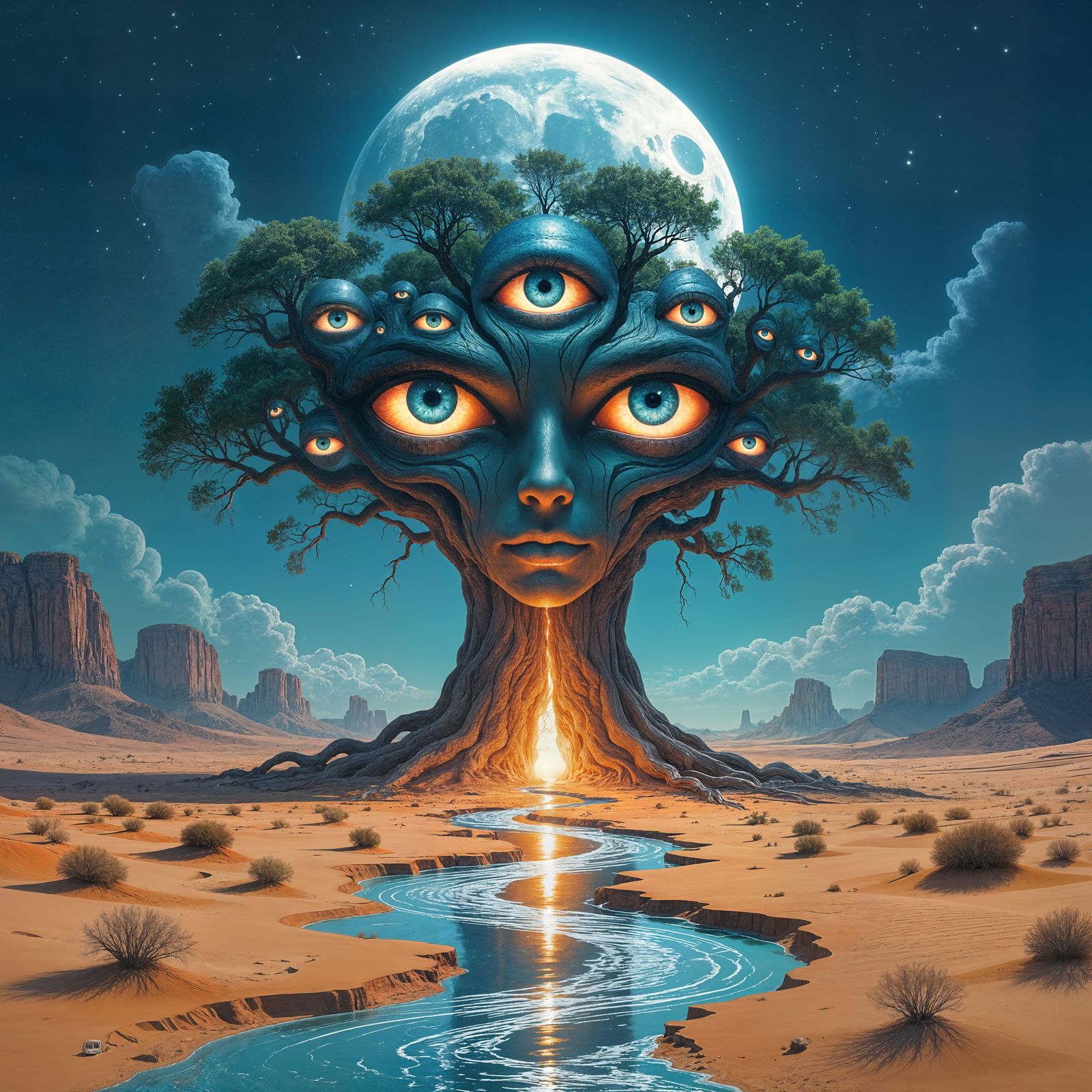 Colossal Eye Tree in Shattered Mirror Desert