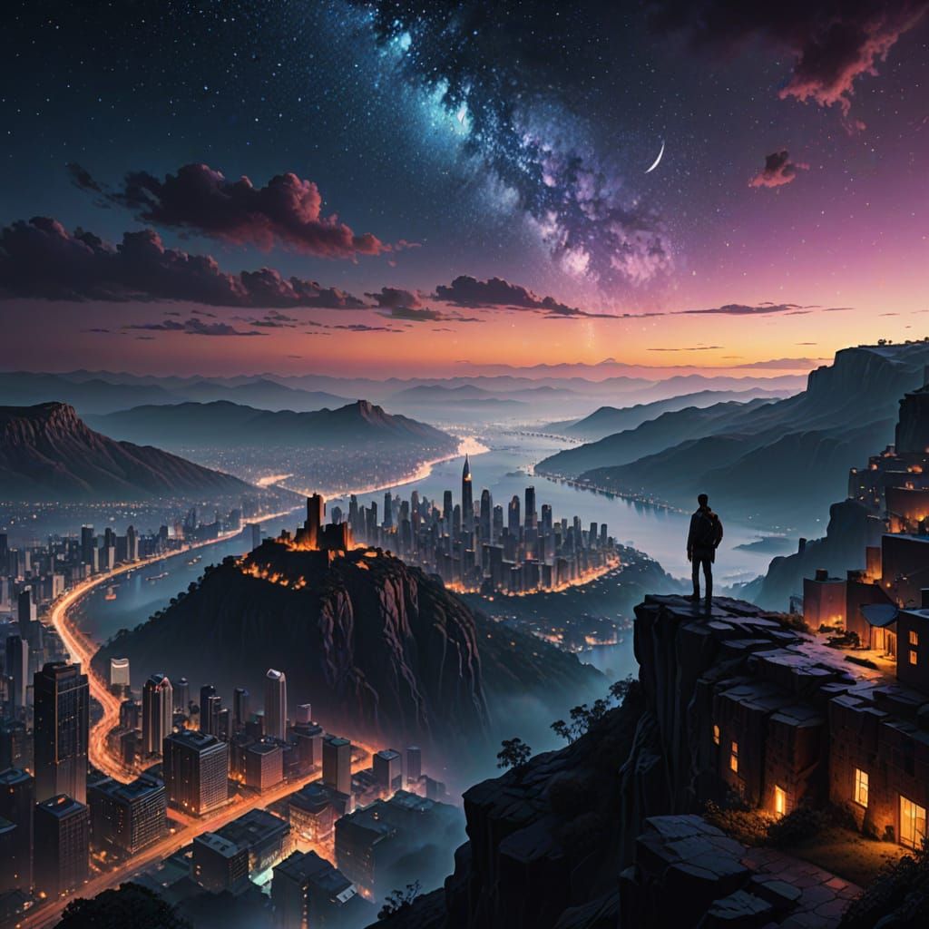 Stunning Cityscape Silhouette at Golden Hour