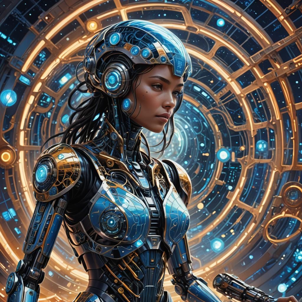 Woman Guides Nokia Robot Through Cosmic Network