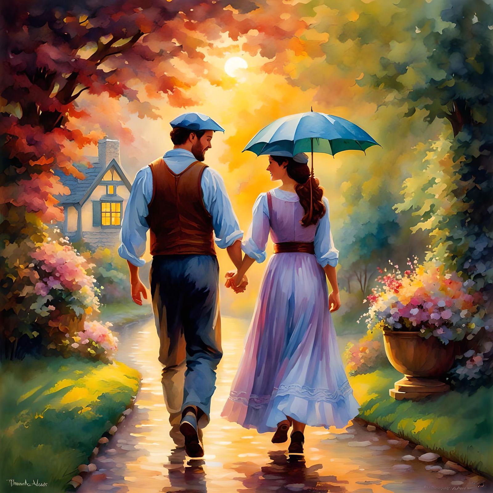 Happy Together: Loose Watercolor Illustration