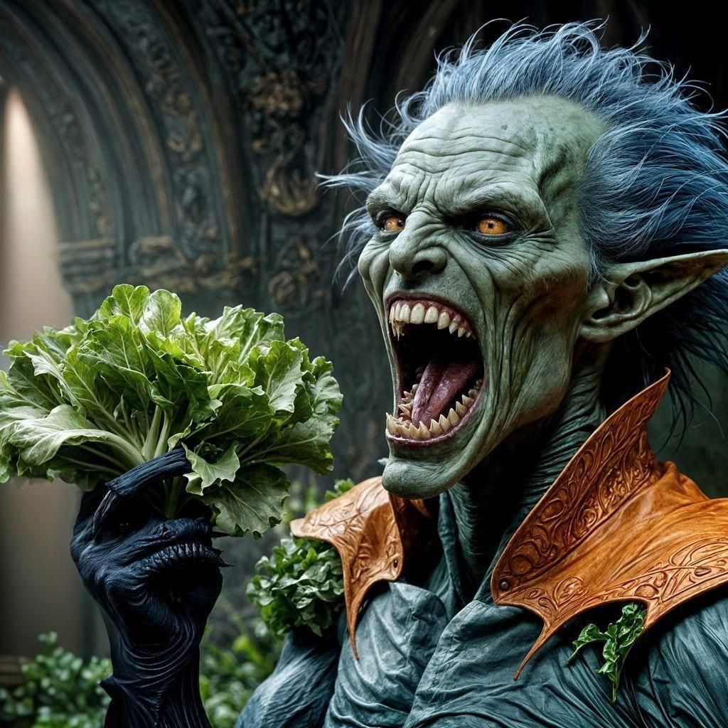 Vegan Vampire Craves Crunchy Salad Bites in a Fantastical Sc...