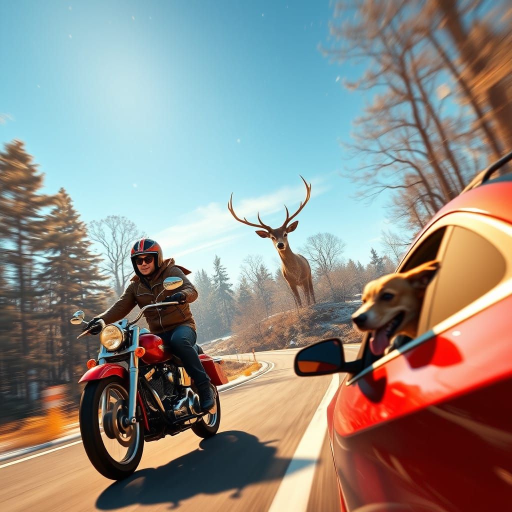 Winter Highway Adventure in Vibrant Color