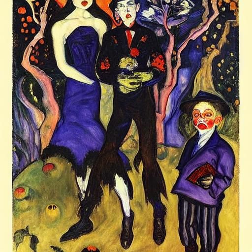 Halloween Vampire Portrait in Expressive Style