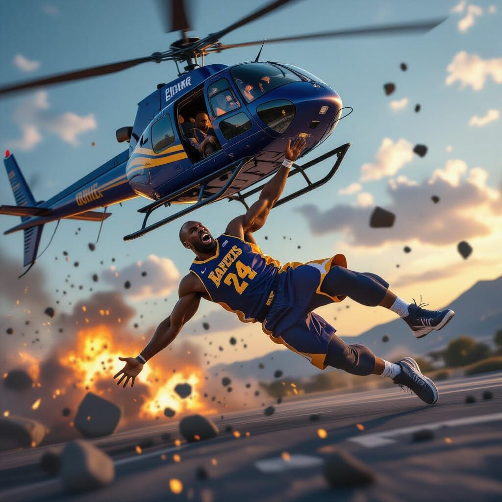 Kobe Bryant's Dramatic Fall from Crashing Helicopter