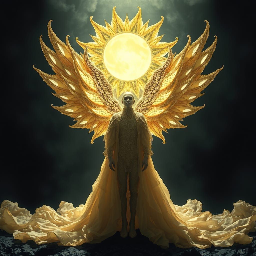 Avant Garde Sun God in Fairytale Setting