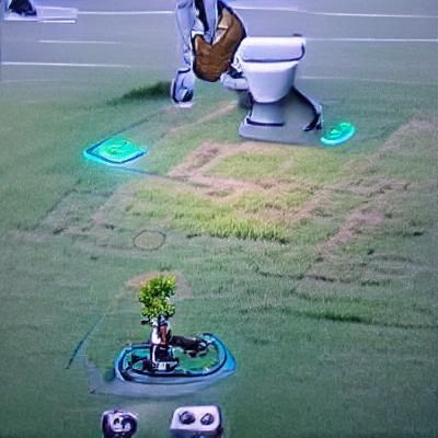 Robot and Groot Relaxing on the Grass