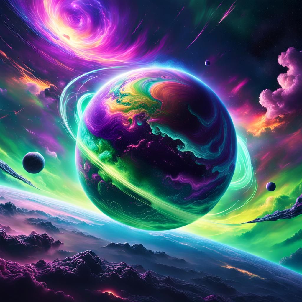 Vibrant Sci-Fi Planet in a Distant Galaxy