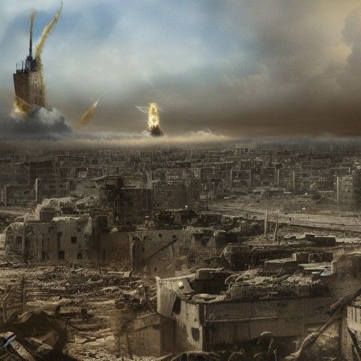 Nuclear Bomb Aftermath: A Scene of Destruction