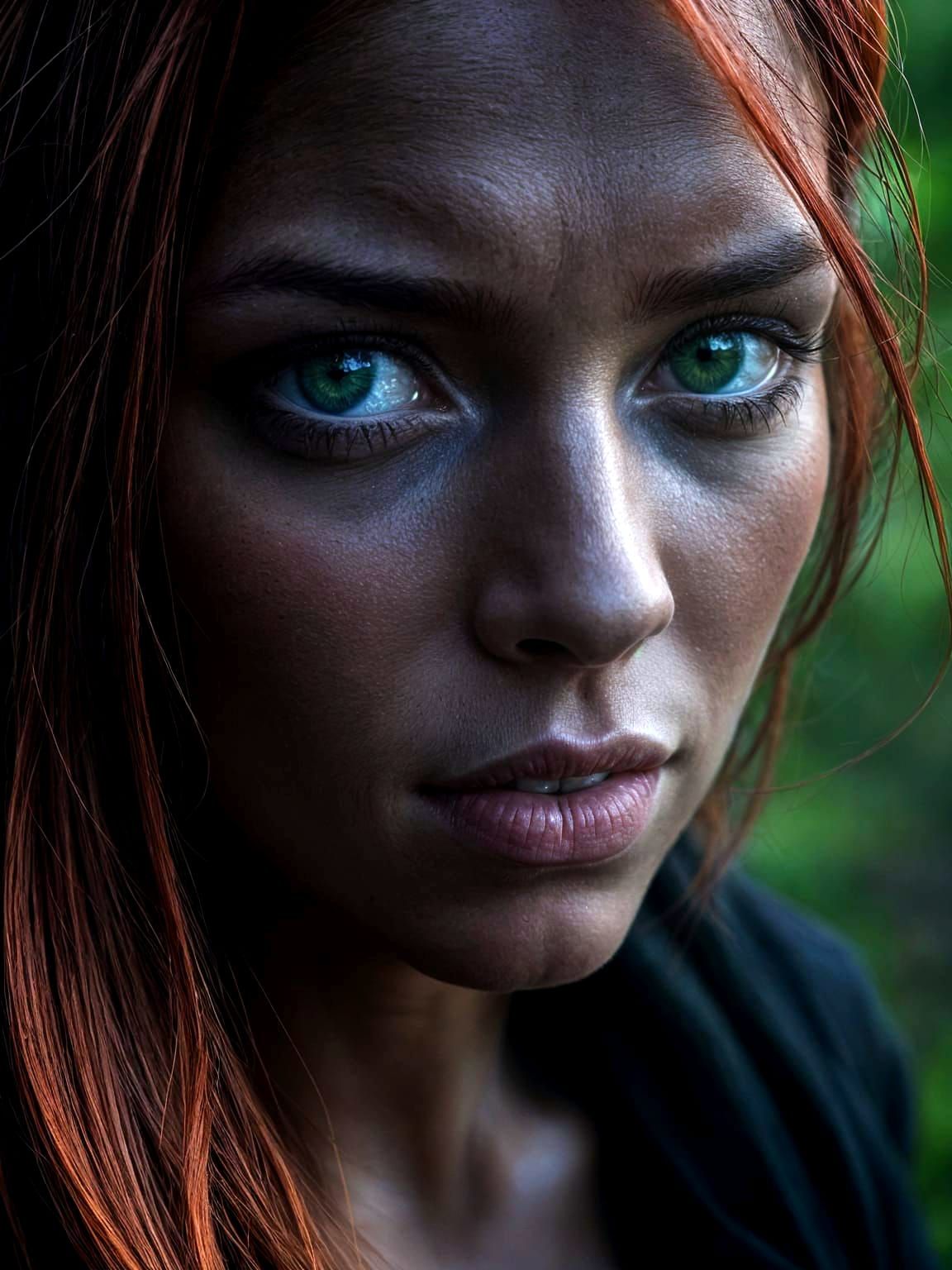 Afraid Redhead: A Close-Up Portrait of Fear