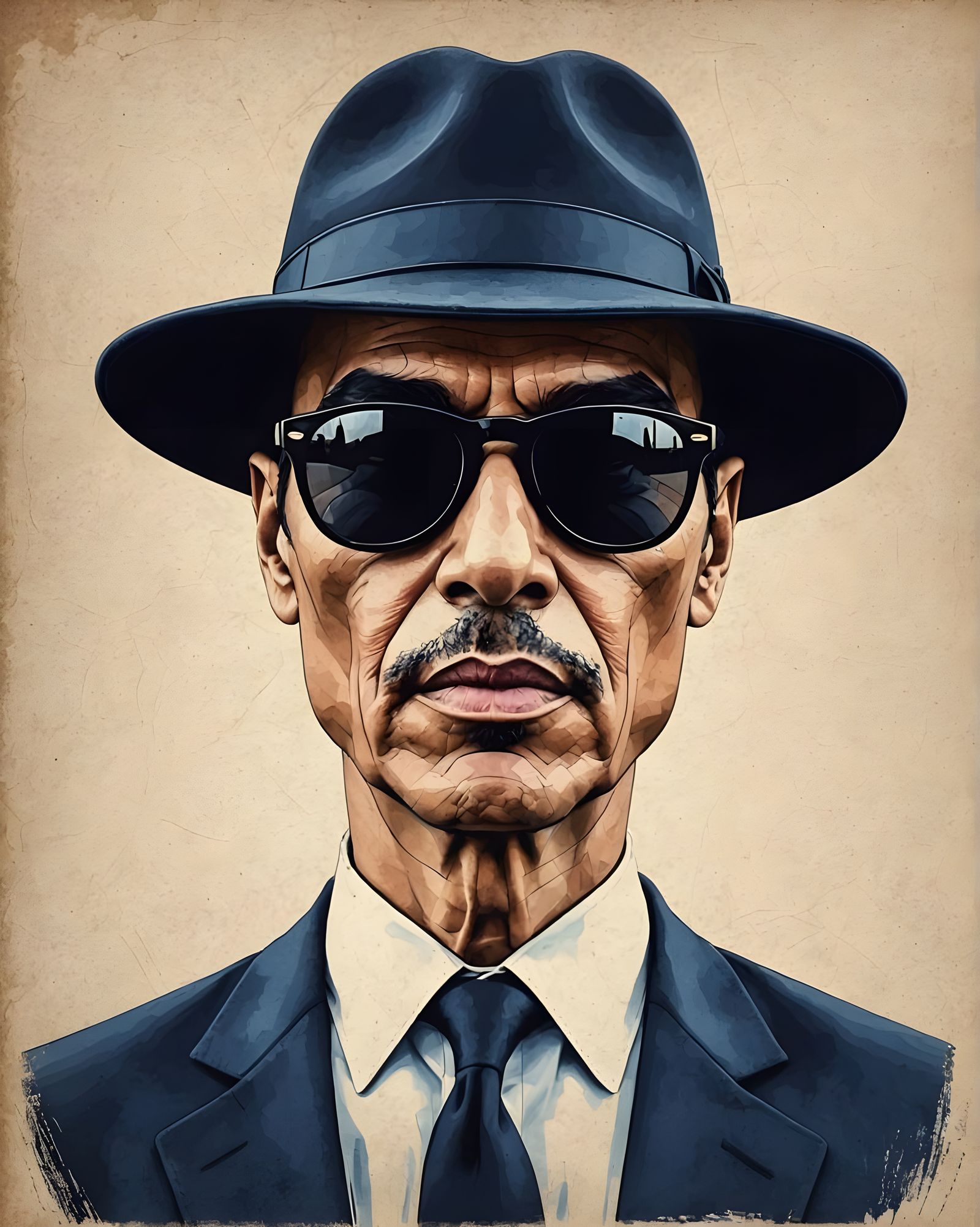 Elegant Abstract Portrait in Ink Sketch Style