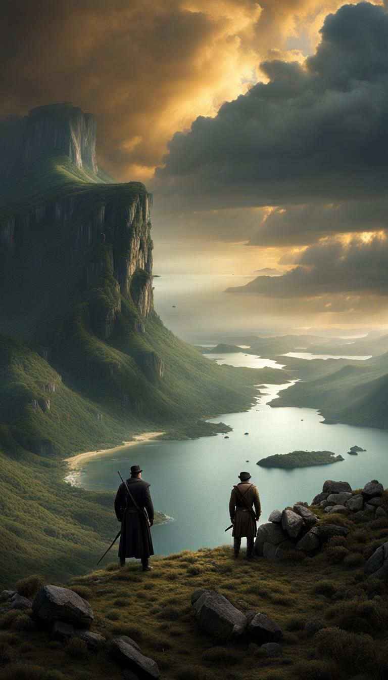 Prodigal Figure's Journey and Downfall: Matte Painting