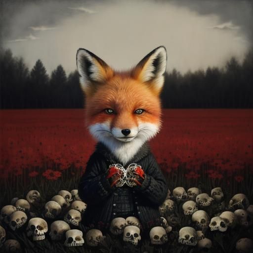 Heartbreak: Crying Fox in Skull Field