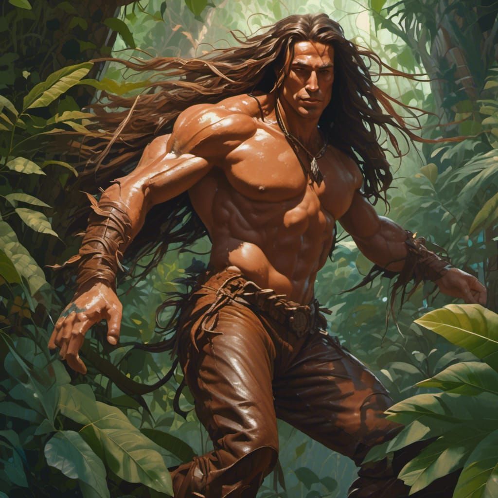Hyperrealistic Tarzan Swings Through the Jungle
