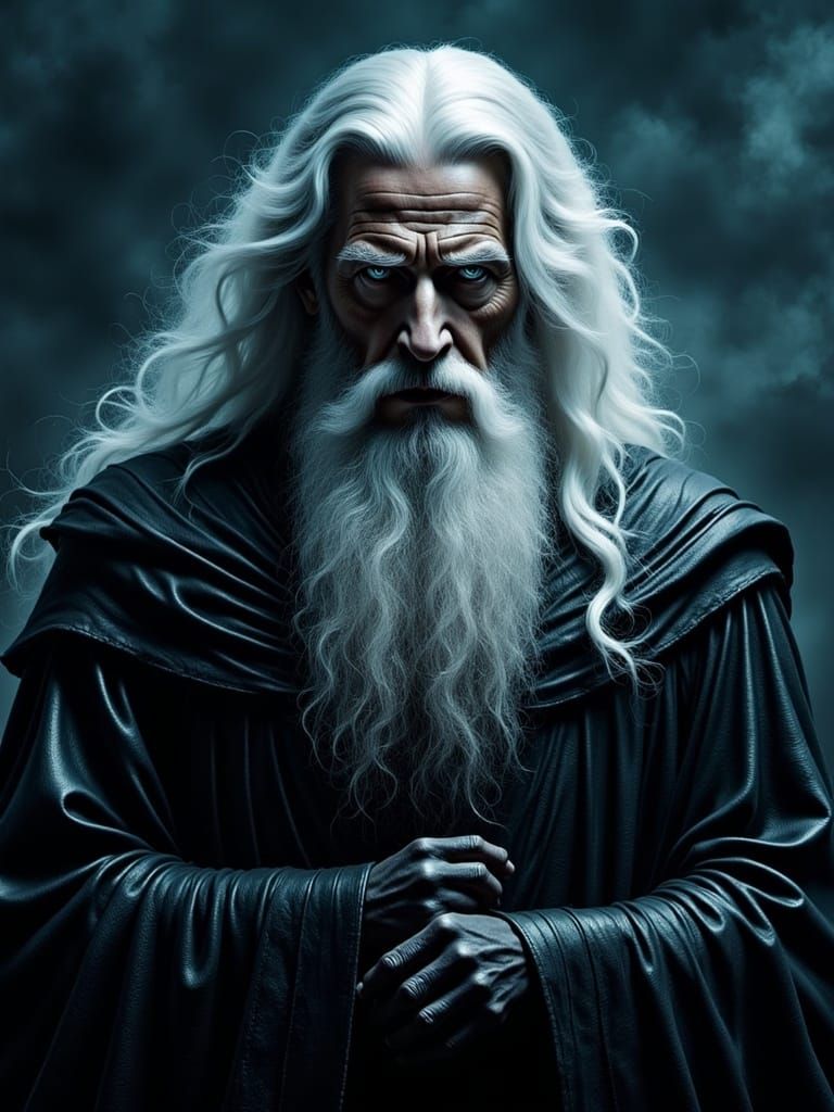 Dark Fantasy Portrait of an Elderly Man in Cloak