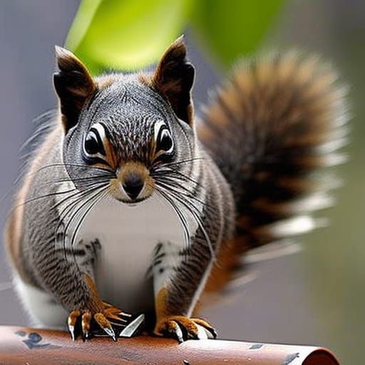 Girl with Squirrel Features and Tattoo Art