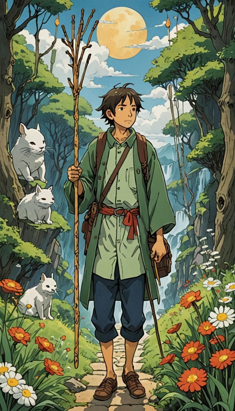 Ten of Wands: A Studio Ghibli Tarot Card