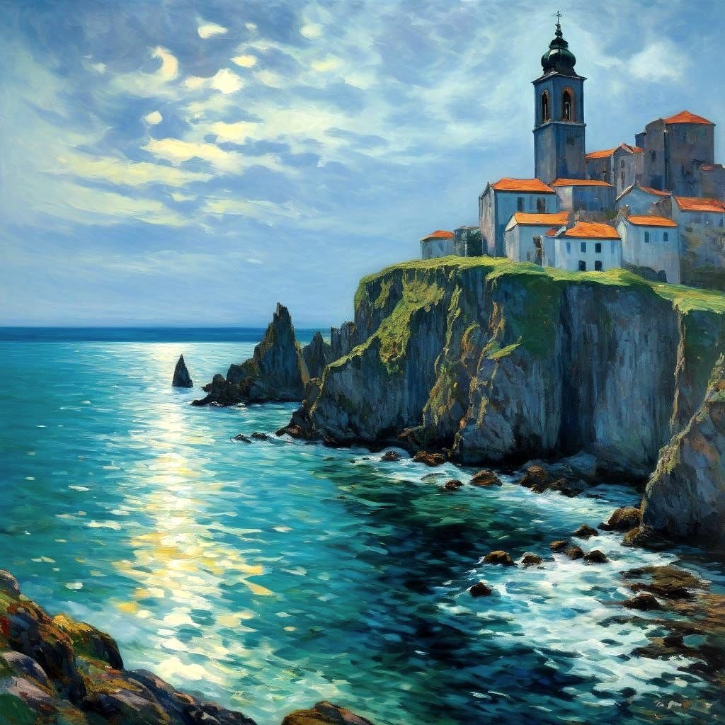 Abstract Belfries: An Oil Painting in Klimt Style