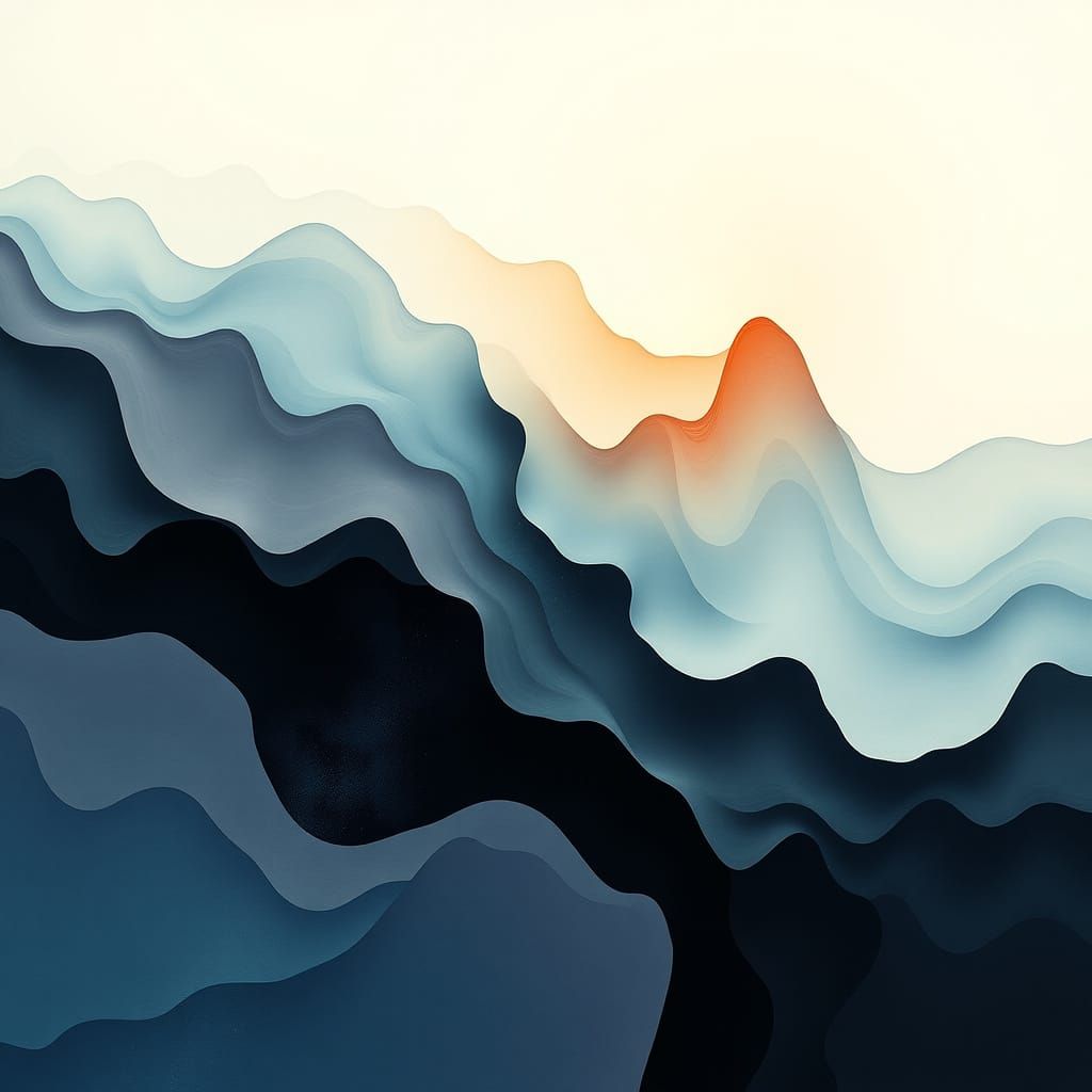 Abstract Minimalist Landscape with Subtle Patterns and Heart...