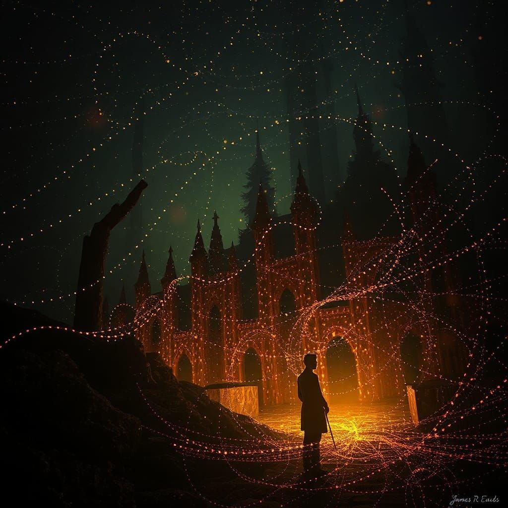 Light in Darkness: A Surreal Visionary Artwork