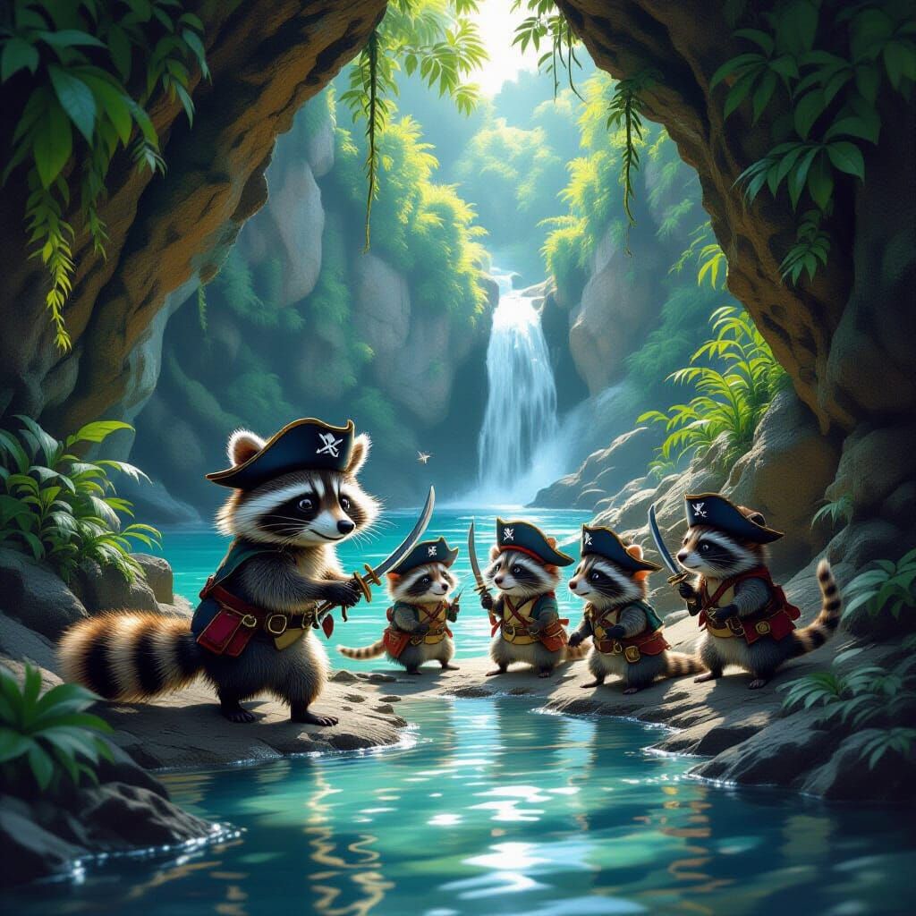 Raccoon and Pirate Rats Discover Treasure Map