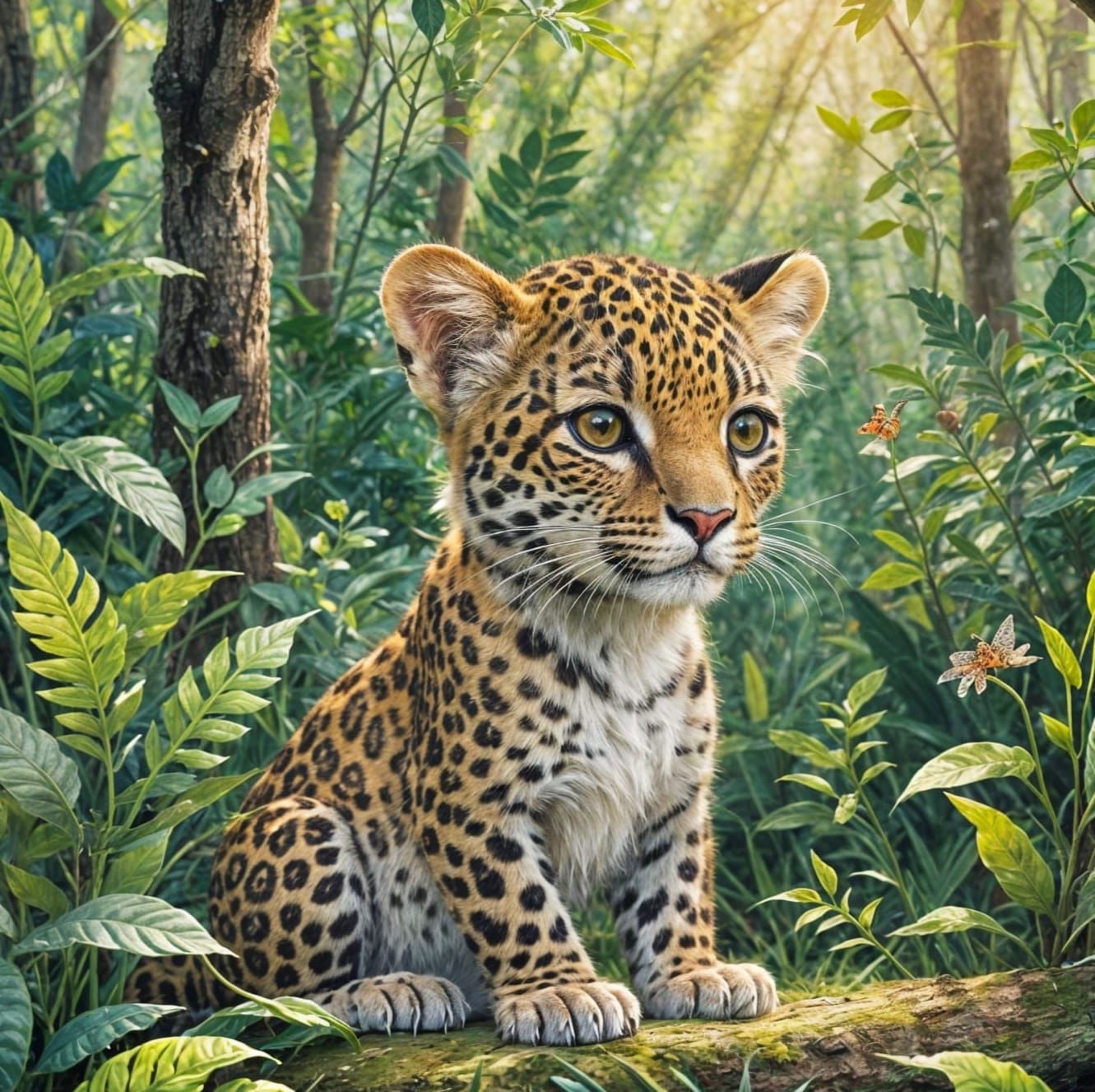 Fairy Painting of a Spotted Baby Leopard