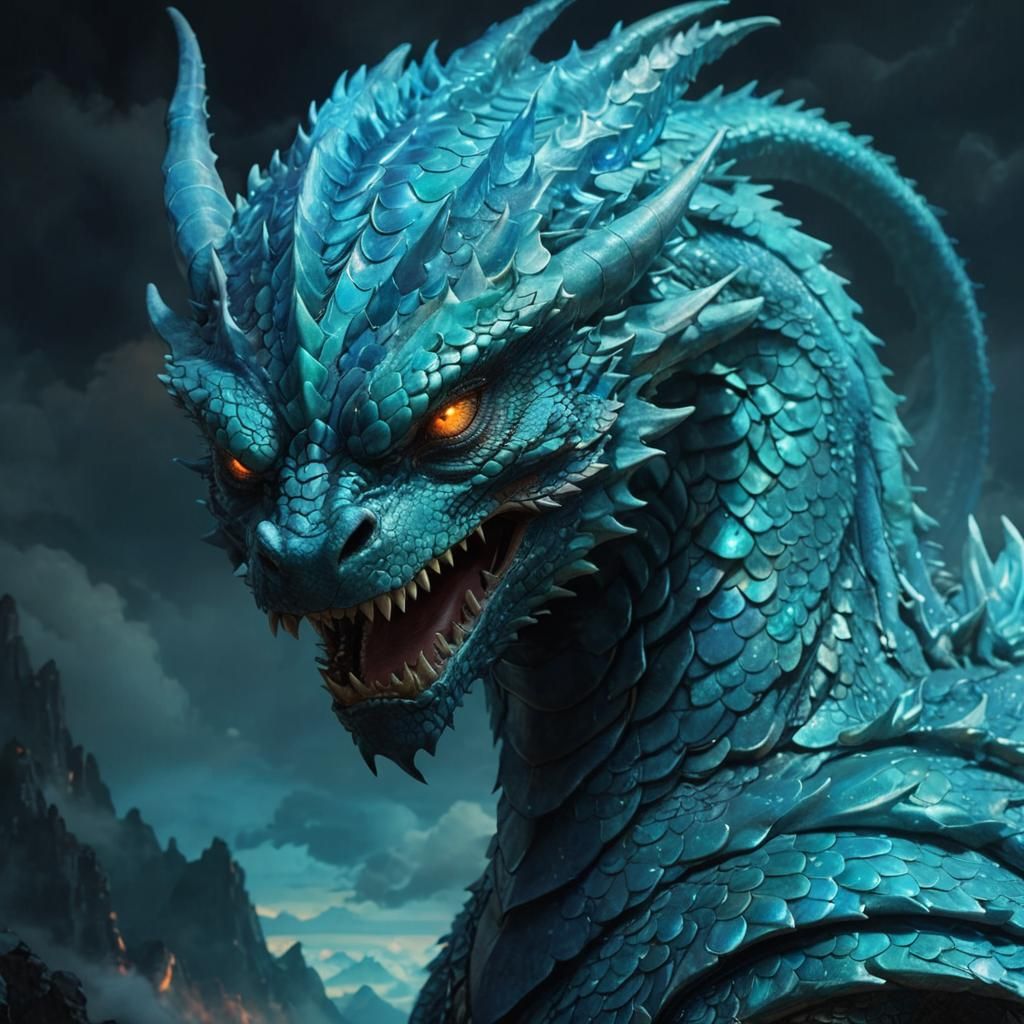 Dragon on Misty Mountain: Rutkowski-Style Matte Painting