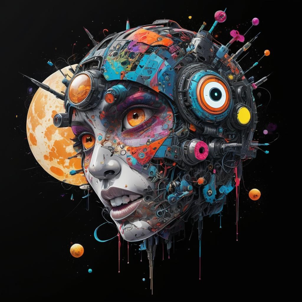 Anime Surreal Robot Spacecraft Concept Art in 8K HDR