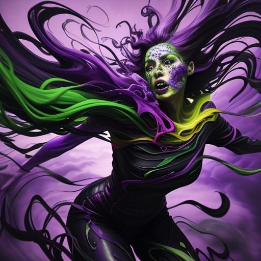 Surreal Expressionist Painting of Screaming Person