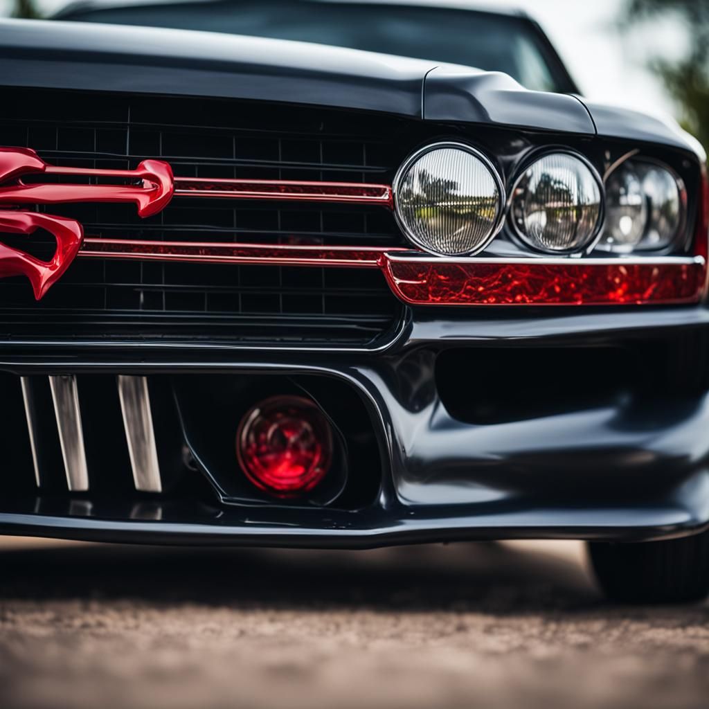 Fanged Car in Professional Photography Style