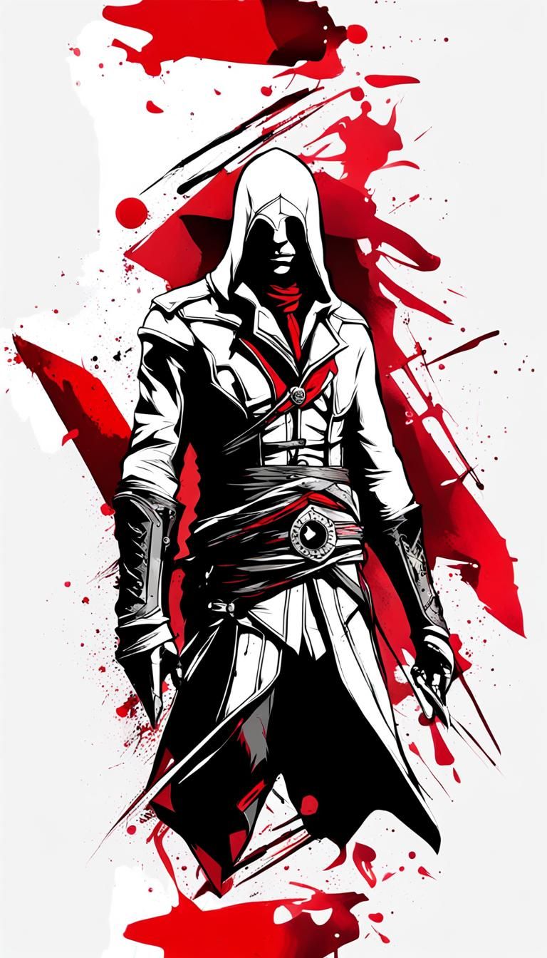 Assassin's Creed Logo as Trash Polka Tattoo