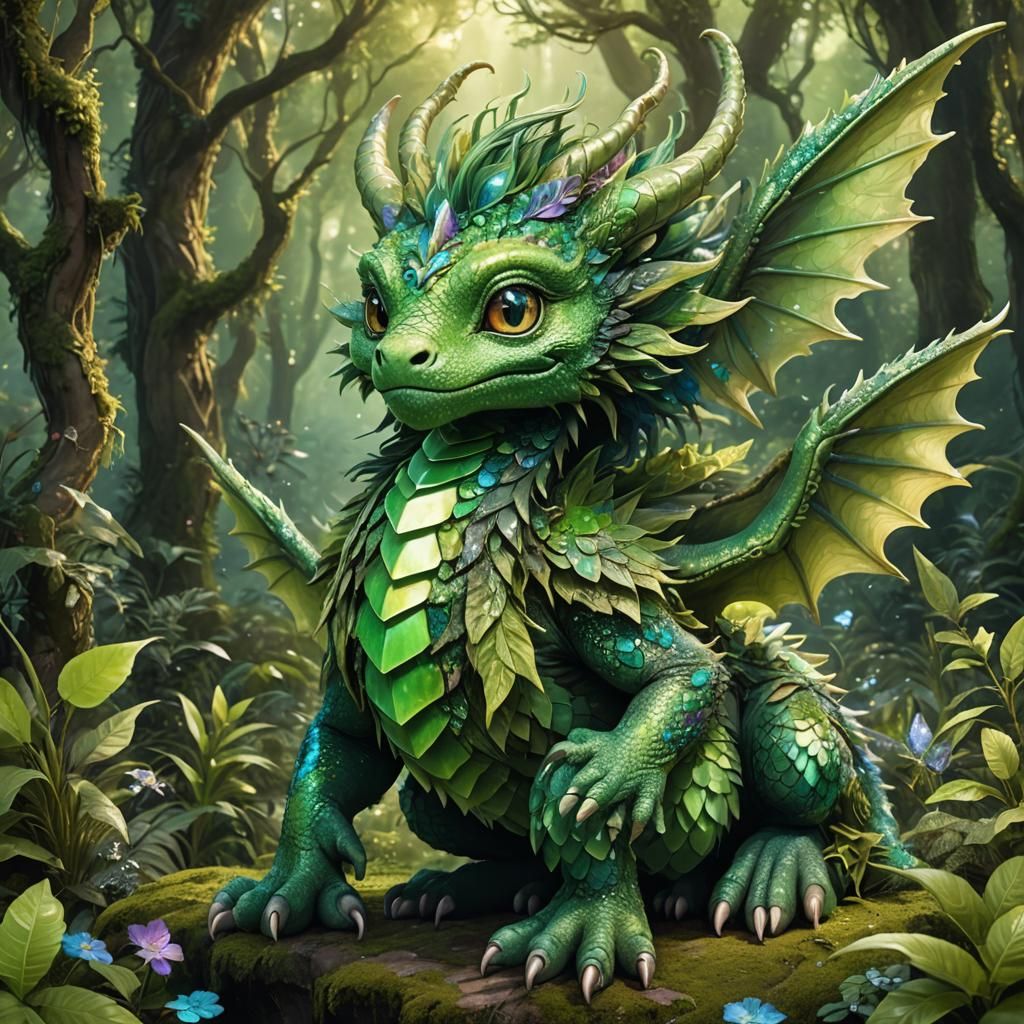 Fantasy Forest Dragon Ride in 3D Digital Art