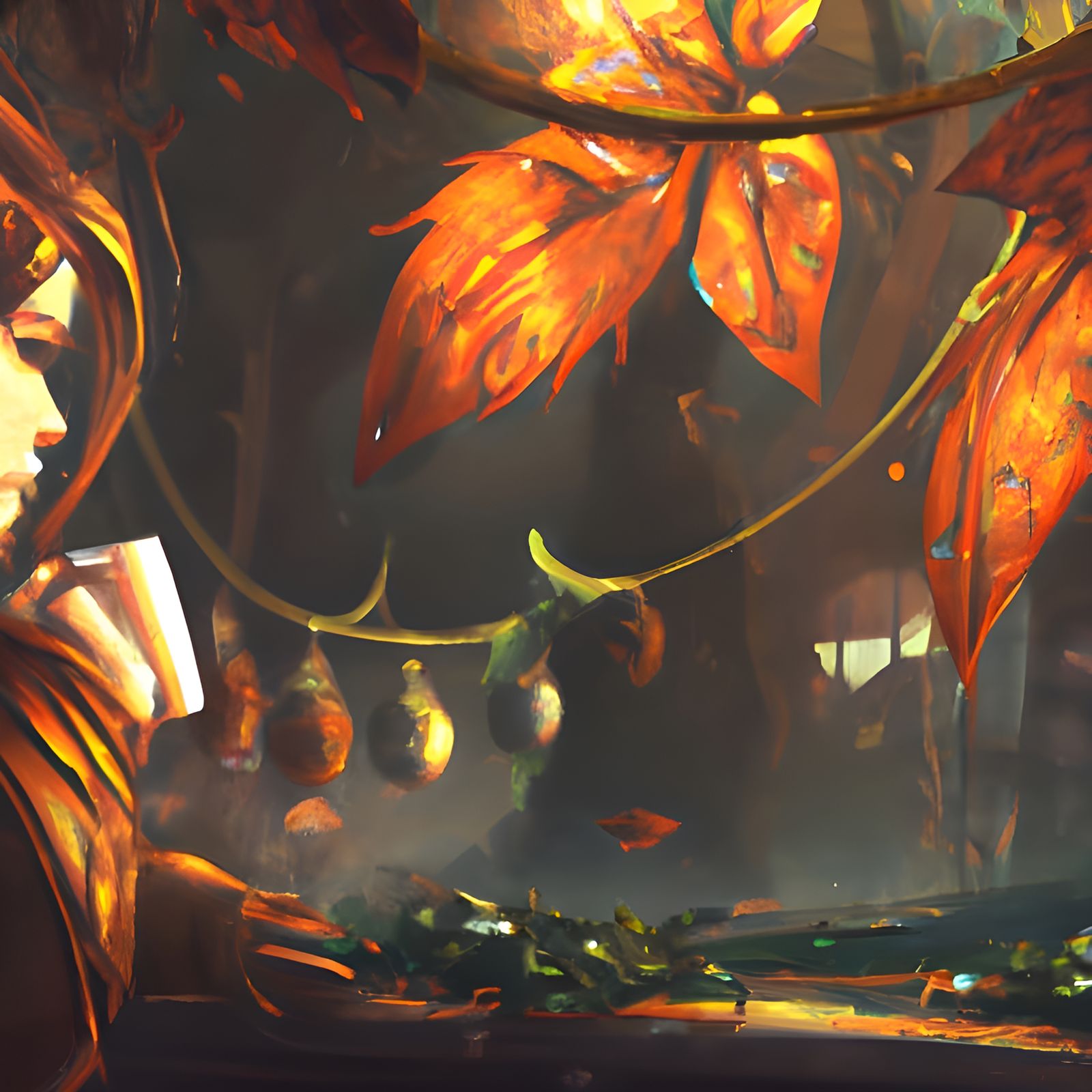 Autumn Coffee: Hyperdetailed Art Nouveau Digital Painting