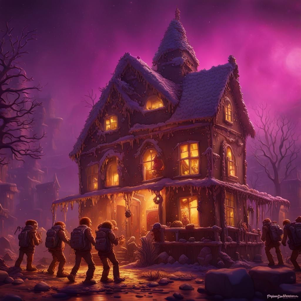 Gingerbread Zombie Apocalypse in Dark Fantasy Style