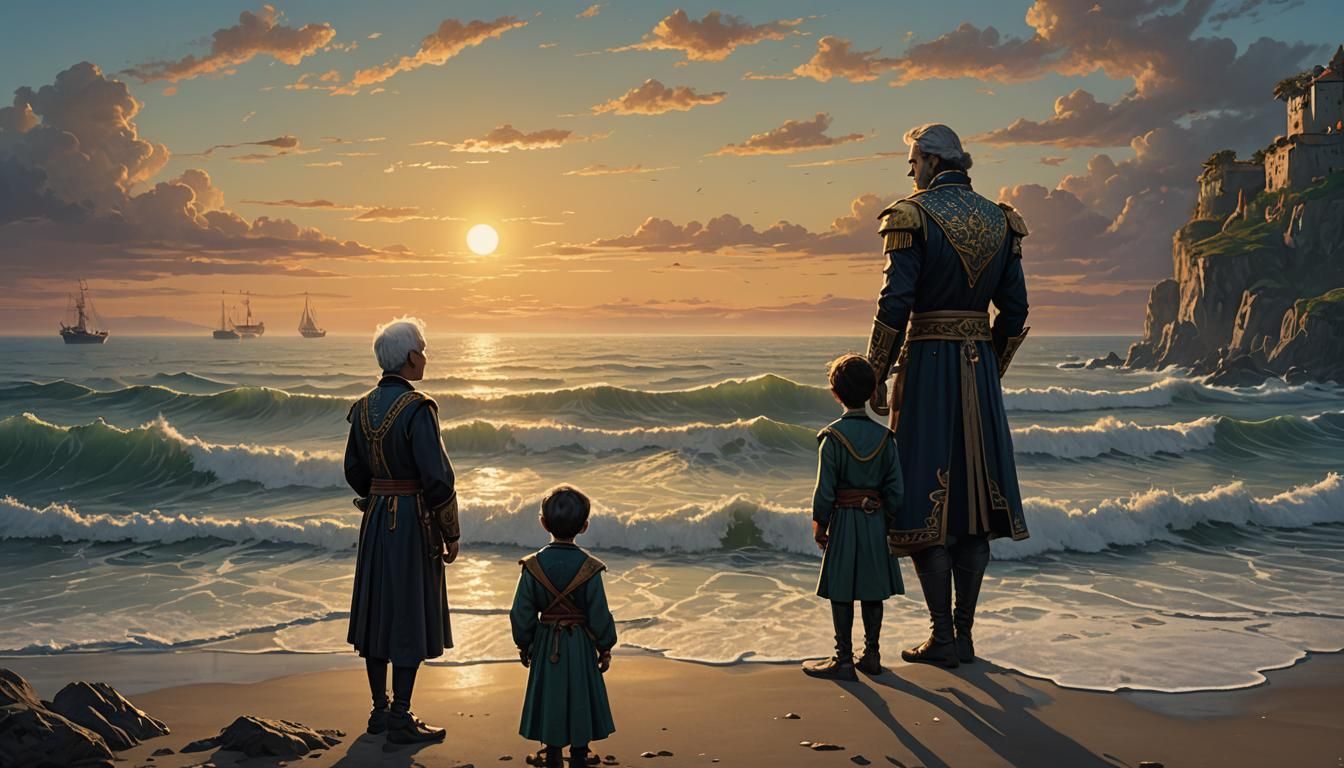 Prince Adrian Contemplates Peaceful Ocean Horizons